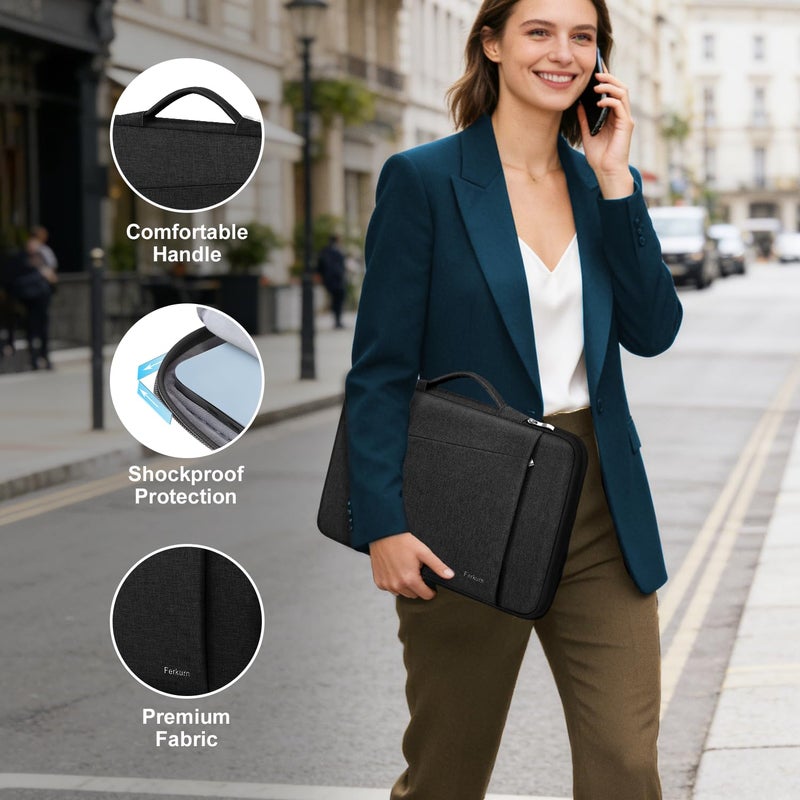 Ferkurn Laptop Case Sleeve for Men Women Chromebook Case Compatible with MacBook Air/Pro Lenovo Surface HP Dell ASUS Acer, 15.6 inch, Black - Image 4